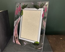 Beautiful Objects: Cascadia Art Glass Photo Frame Stained Hand Painted Wales