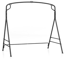 Outdoor Metal Hanging Swing Frame Garden A-Shaped Porch Swing Stand w/Side Bars