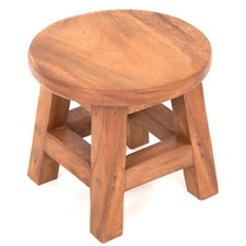 Rustic Plain Solid Wooden Milking Stool Side Table Plant Stand Step FU-622
