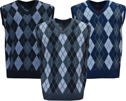 Mens argyle neck sleeveless - mens, v
