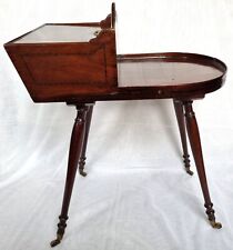 ANTIQUE MAHOGANY BUTLERS VALET SILVER & PORCELAIN CUTLERY BOX PLATE STAND