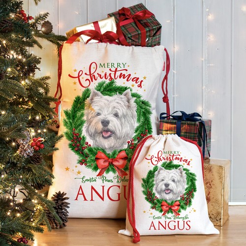 Westie christmas sack - westie,