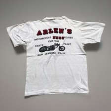 Vintage 70s Champion Blue Bar Arlen’s Ness Motorcycle Shop Shirt Size Medium