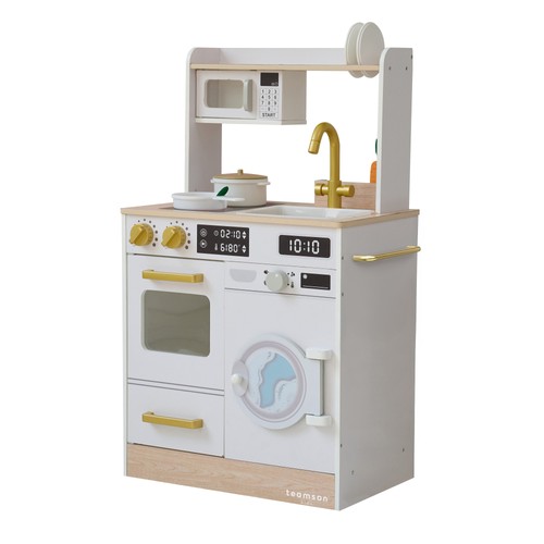 Wooden play kitchen with mini - kitchen,
