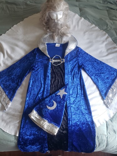 Vtg adult blue velour - adult, velour/silver