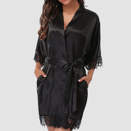 Women silk lace sleepwear - women, robe