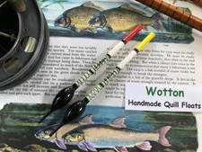 WOTTON TRADITIONAL QUILL FLOATS LARGE RIVER DUCKER x 2