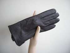 Dark Brown Leather Gloves Small Fleece Lined New