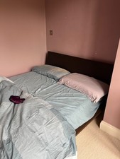 Muji Large Double Bed Frame and Headboard with Matching Tempur-pedic Mattress