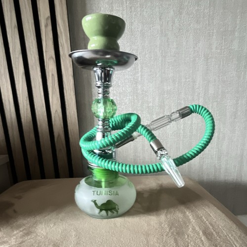Green glass modern shisha - green,
