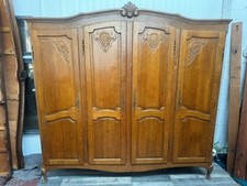 Vintage oak Louis XV style French armoire 4 door wardrobe  DISMANTLES
