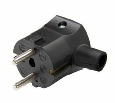 Kaiser European Rewireable 2 pin EU Schuko Mains Plug Right Angle Entry 1mmsq 
