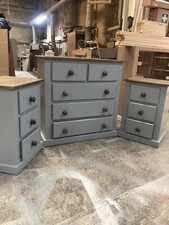 HANDMADE AYLESBURY 3 PIECE SET IN Grey , MANY COLOURS  (NOT FLATPACKED)