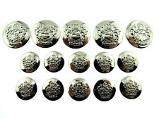 Round Military Style Buttons Silver Plastic Crested Blazer Buttons CX23