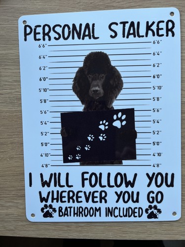Poodle black plaque personal - poodle,