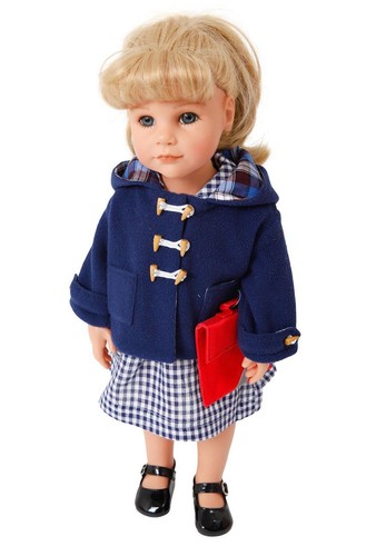 Frilly lily navy - lily, blue