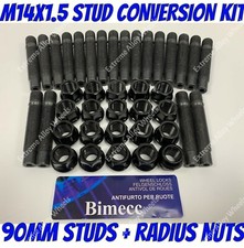 Alloy Wheel Conversion Studs + Radius Nuts 90mm x 20 For Vw Golf T5 Passat