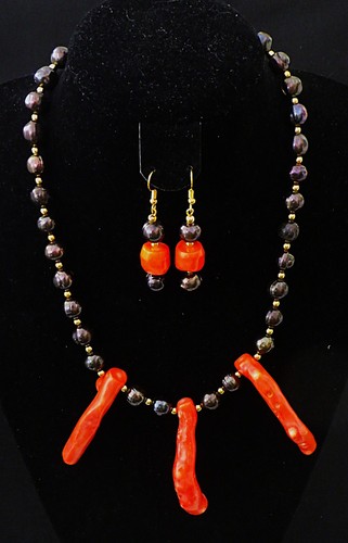 Genuine natural black - pearls, &