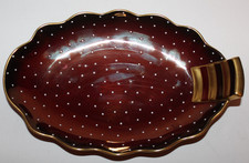 Carlton Ware - Rouge Royale - 10 inch Single Handled Dish - Polka Dot Pattern