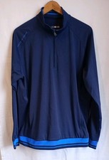 Oscar Jacobson Golf 1/4 Zip Top Weather Protection System Navy Blue Mens Size XL