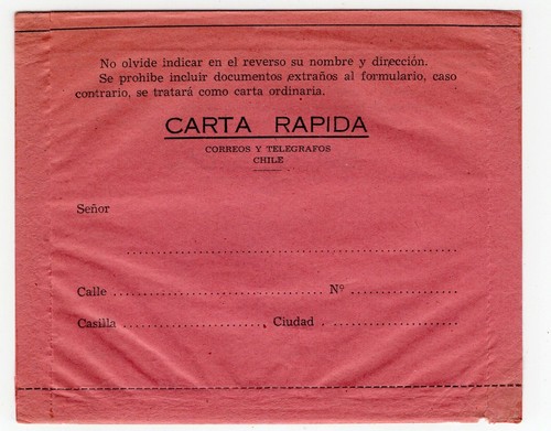 Chile carta rapida - chile, unused