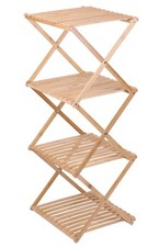 4 Tier Folding Bamboo Wood