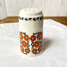 Vintage Taunton Vale Ceramic Sugar Flour Dredger. Orange Flower Power 1970s