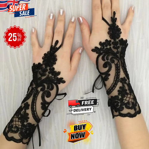 Women floral lace fingerless - women,