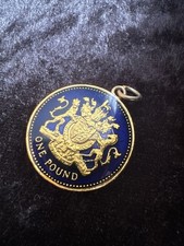 vintage enamel gilded pound