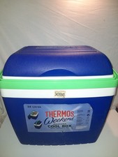Vintage Thermos Weekend Blue Insulated Cool Box 32L, Lockable Lid