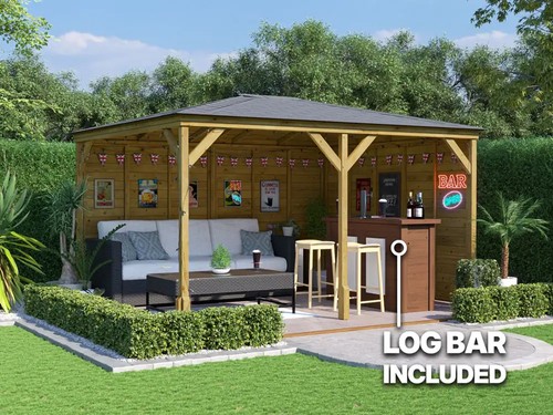 Wooden bar gazebo 4x3m garden - bar,