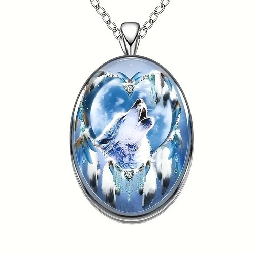 Wolf pattern design oval - design,