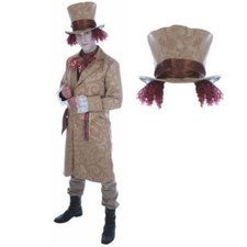 Mad Hatter Costume Adult Dickensian Toff Alice Wonderland Fancy Dress Size Large