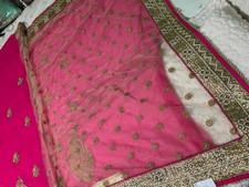 Indian Bollywood Net Saree / Sari with matching Blouse UK 12, New