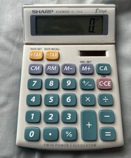 Sharp ELSI Mate EL-330A 8-Digit Digital Calculator - Solar & Battery Powered