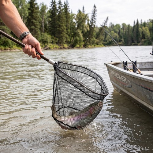 Folding fishing landing net - fishing,