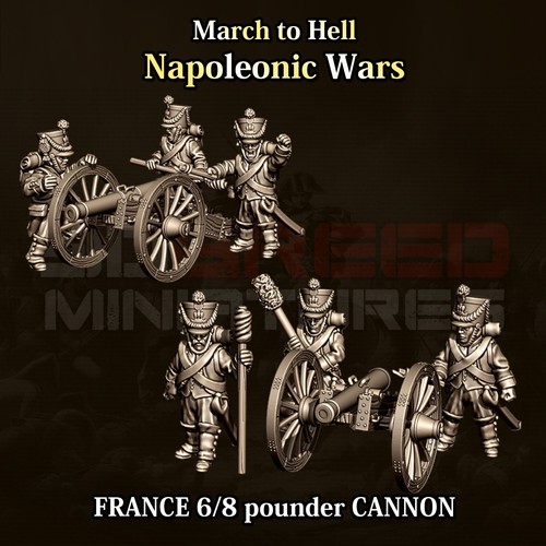 French pounder cannons - french,