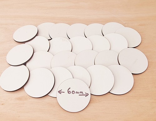 White wooden circle disc shape - disc,