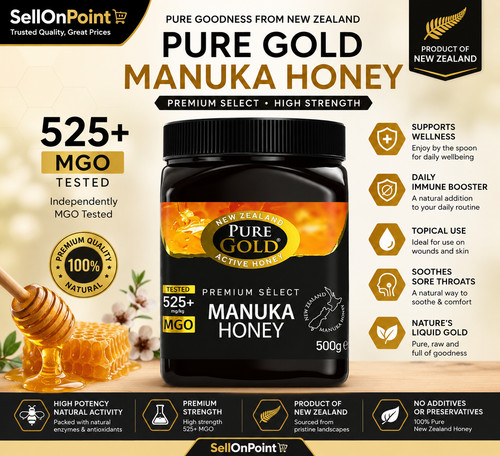 Pure gold manuka honey 525 - honey, 525+