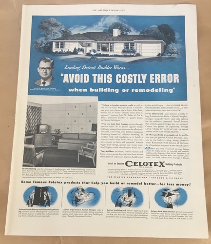 Celotex print 1951 vintage - ad,
