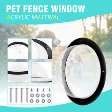 Dog Porthole Window w/ Hole Round Clear Acrylic Fence for Pet Peek Look Out Dome