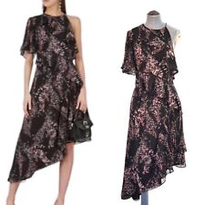Keepsake The Label Dress  One Shoulder Asymmetric Floral Black Elegant size S