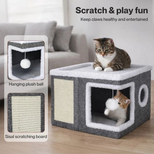 Large cat house foldable bed - cat,