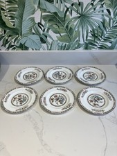 Six Matching Wedgwood Kutani Crane Bone China Tea Side Plates