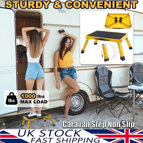 Adjustable caravan entry step - adjustable,