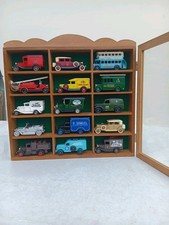 Wooden Model Display Cabinet With 15 Toy Cars