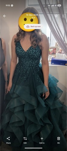 Beautiful dark green prom
