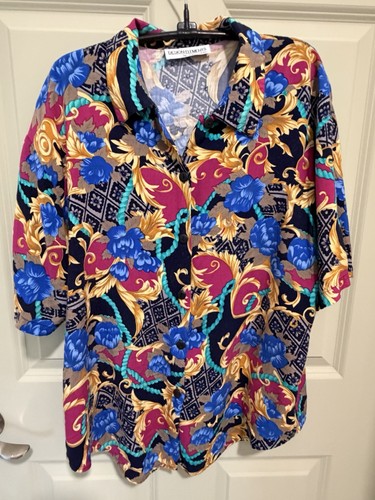 Vintage 80s 2pc challis - 80s, blouse