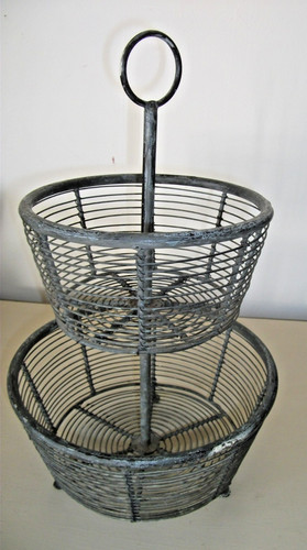 Shabby chic tier metal round - 2-tier,