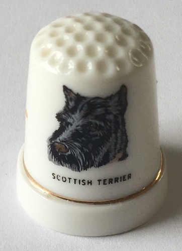 Scottish terrier dog thimble - terrier,